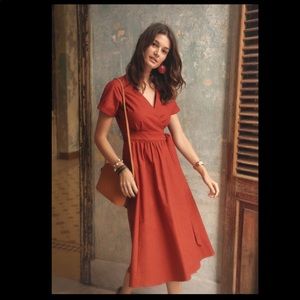 Sezane Marielle Wrap Dress in terra cotta